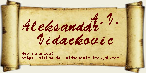 Aleksandar Vidačković vizit kartica